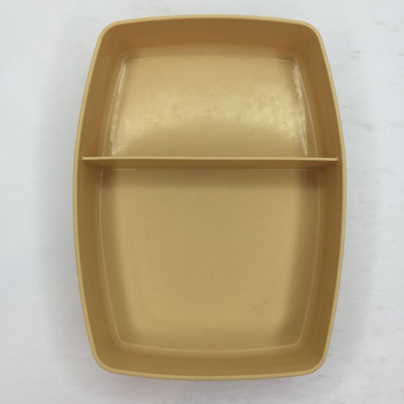 Vintage Tupperware Packette Divided Lunch Snack Sandwich Storage Container Beige - Picture 4 of 10